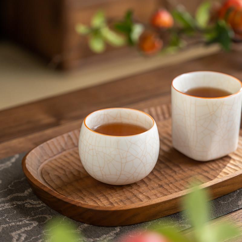 汝窑主人杯单杯女男士开片可养陶瓷随身茶杯高档个人专用定制刻字