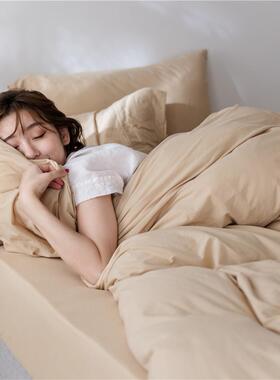 高档默子的家 柔软全棉床迪针织棉件套纯色莫兰色四纯棉上用品三