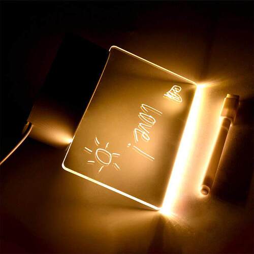 LED Desk Lamp With Message Board Bedroom Decoration Night Li