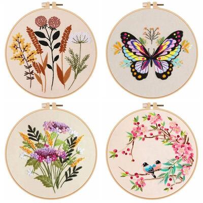 Skill Hand Sewing Cross Stitch Embroidery Kits Hoop Frame Ri