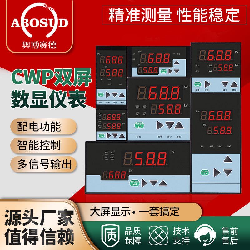 双屏数显仪表智能温度压力液位数字显示控制器峰值显示报警延时