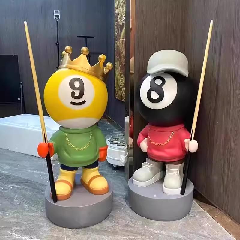台球公仔桌球俱乐部台球厅装饰大型摆件现代客厅电视柜旁开业礼物