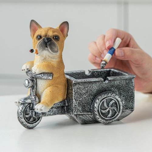 烟灰缸创意个性潮流家用客厅防飞灰办公室生肖狗斗牛犬送男友朋友