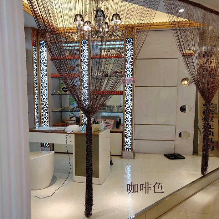 批发韩式银丝线帘加密门帘挂帘客厅隔断帘美容院装饰流苏帘子