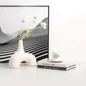 北欧奶油风素色尖口陶瓷花瓶样板房客厅餐桌干花器家居软装 饰摆件