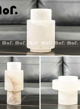 墨非 简约现代居家软装饰品云石花器 样板房民宿酒店客厅茶几摆件