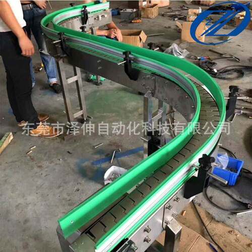 柔性链齿形链平顶链柔性链板输送线供应柔性链90度转弯输送机