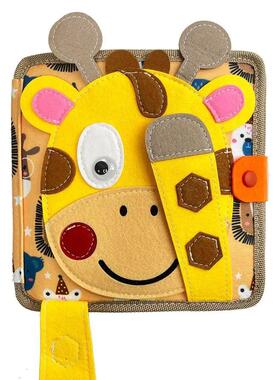 Montessori Toy Busy Board Giraffe Busy Book for Baby 1 2 3 A