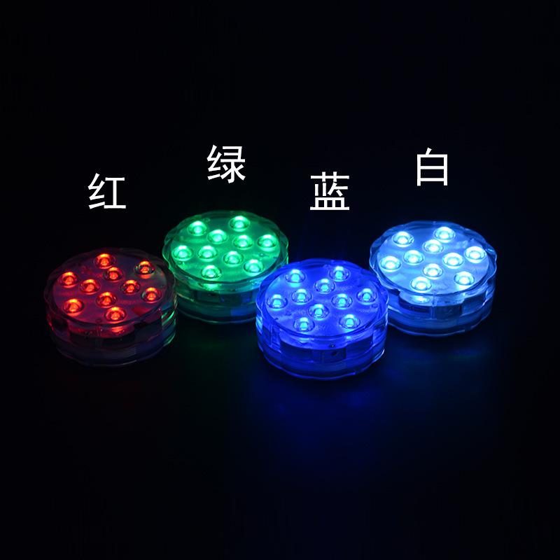 LED潜水灯遥控泳池灯RGB七彩水底灯USB充电创意防水灯水族鱼缸灯