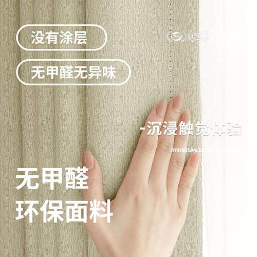 全遮光窗帘卧室客厅遮阳帘现代简约氛围感无甲醛窗帘布威丝棉