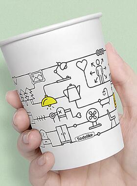 Sodolike加厚一次性纸杯，用于家庭办公饮水杯，800祇咖啡杯，不