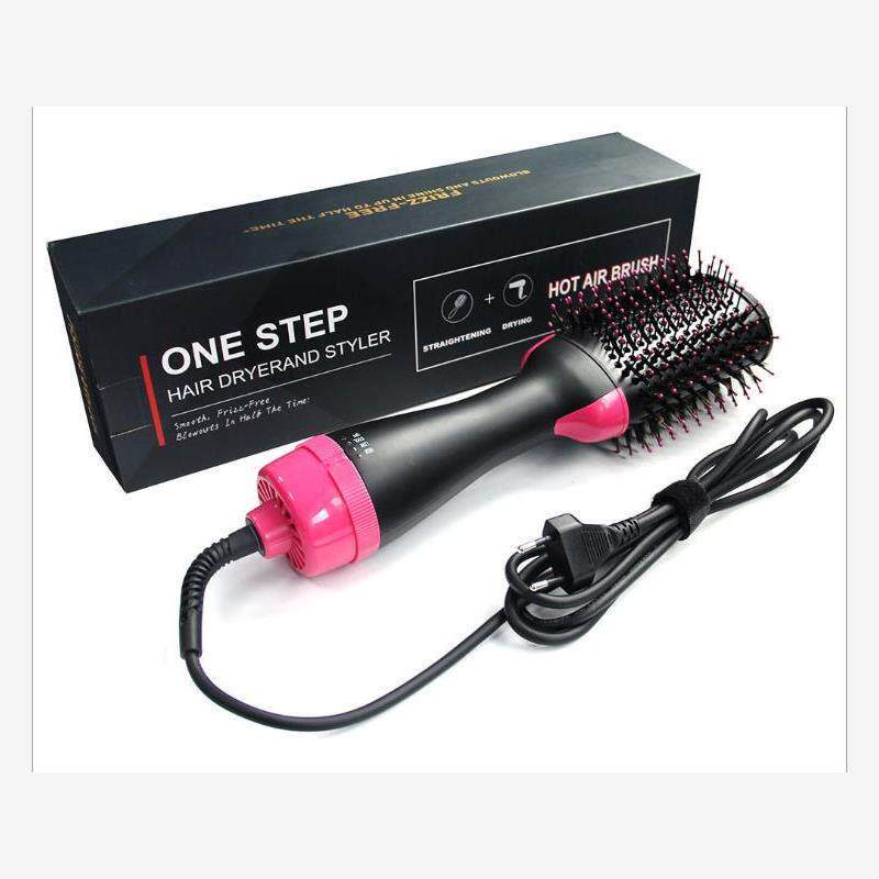 1000W Hair Dryer Brush 2 In1 负离子蓬蓬卷直发梳子热风吹风机