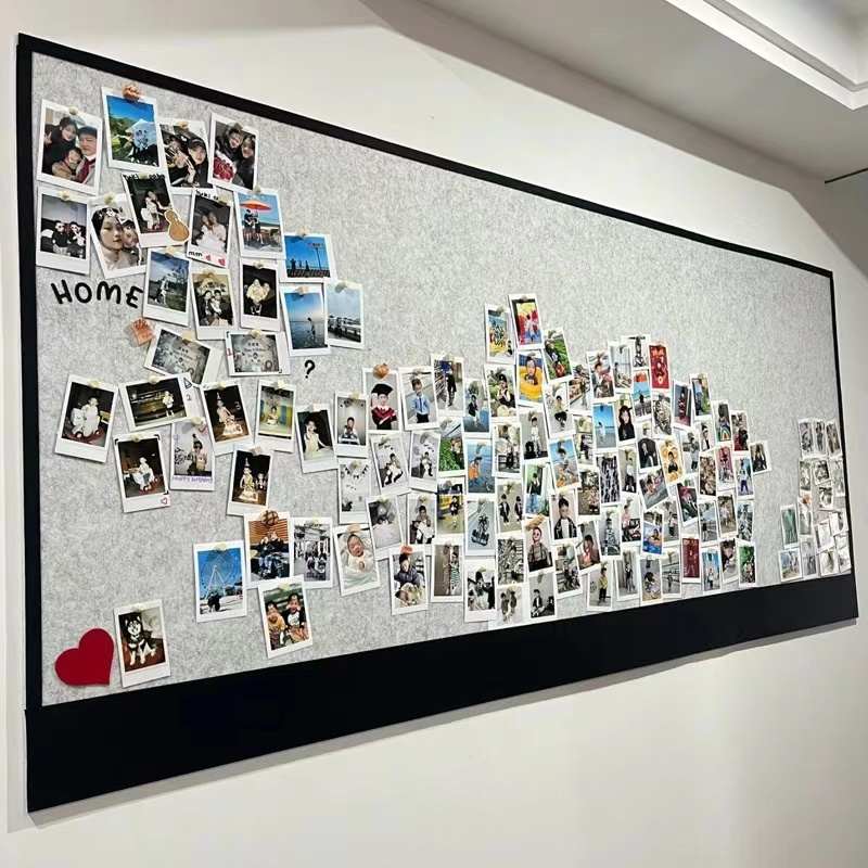 毛毡板收纳墙贴照片墙免打孔留言板软木板挂墙展示板墙面装饰自粘