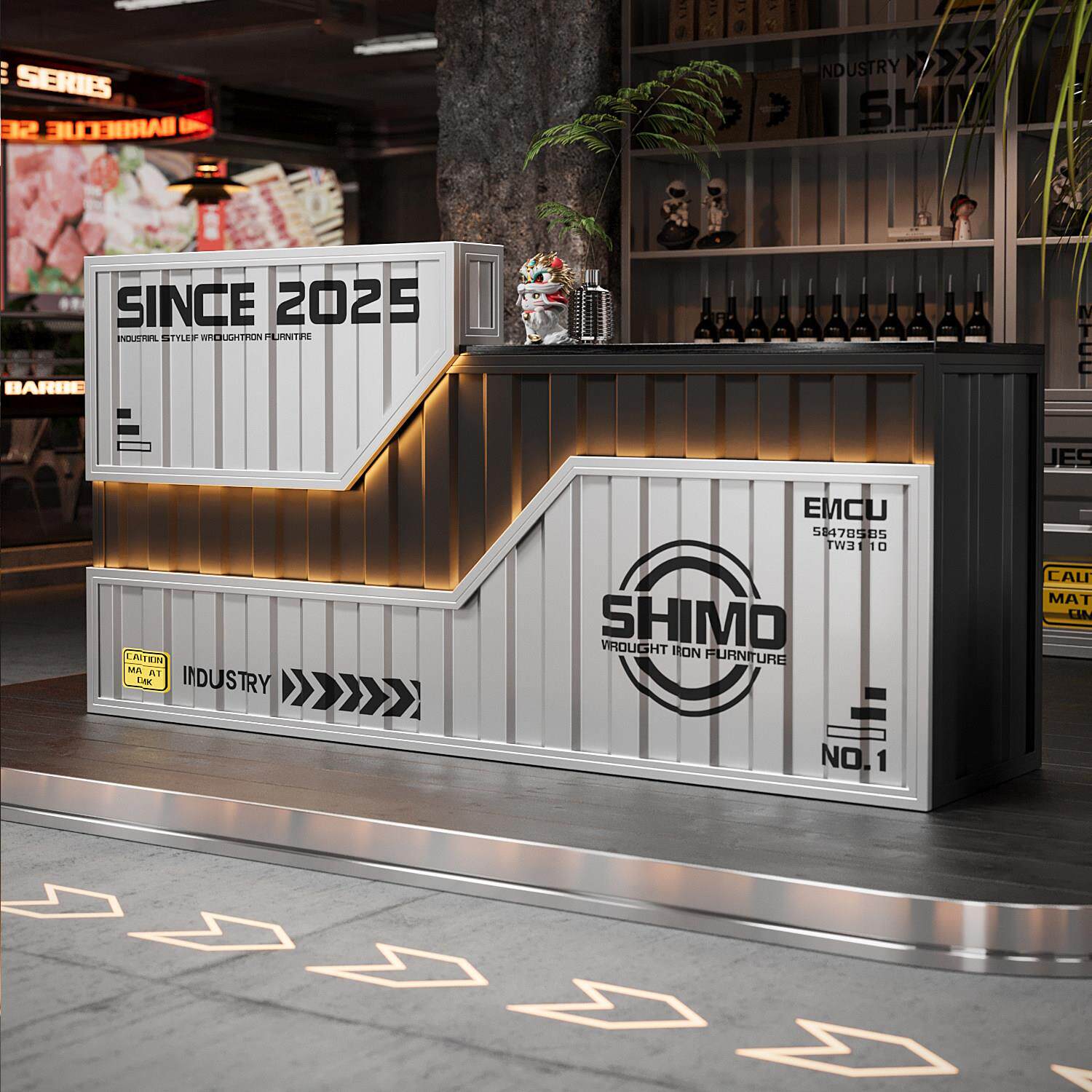 工业风吧台收银柜台工厂店咖啡厅机车俱乐部铁艺创意商用前台接待