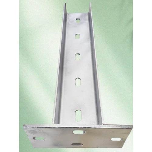 热镀锌冲孔管道桥架立柱可定制槽钢立柱带焊接底板固定撑桥梁支架