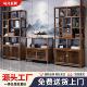 实木新中式 博古架多宝阁置物架办公茶室展示柜古董隔断陈列书架子