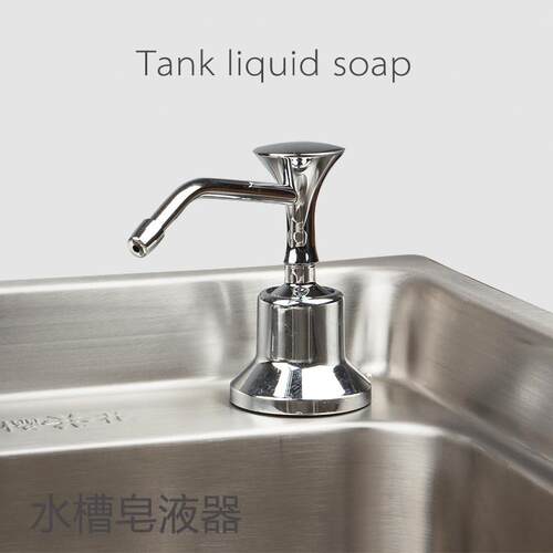 厨房水槽皂液器家用大容量铜头不锈钢瓶 按压洗菜盆洗洁精瓶配件