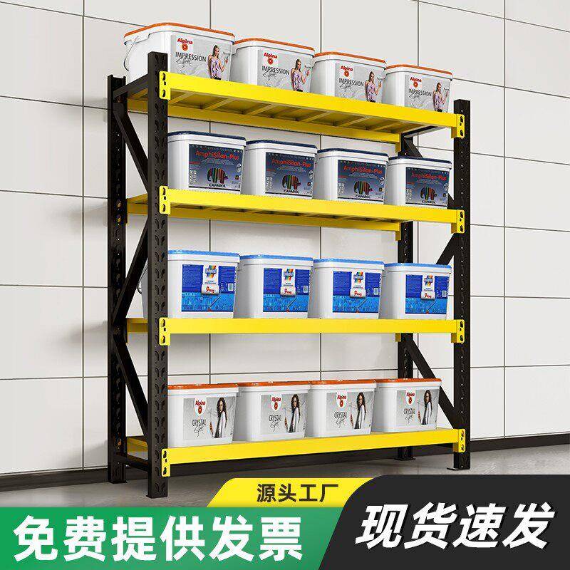 瑞贝黑色货架置物架多层家用储物间货架仓库仓储展示架阳台铁架