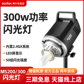 godox神牛ms300ms200w专业人像静物摄影棚，闪光灯200w300w摄影灯，影楼证件照拍摄补光灯柔光灯保荣口