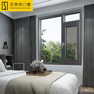 窗户隔声防蚊 揭阳工厂门窗室内客厅平开窗铝合金断桥铝玻璃外开式