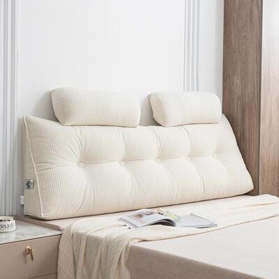 2024新款米奶油风室床头202522靠垫榻榻软包护腰靠背沙飘卧窗半躺