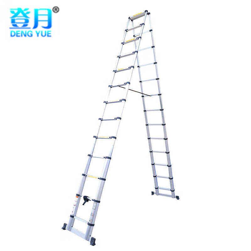 加厚双面梯梯梯合页折叠铝登月人字梯梯叉广告折叠便携合用4m工程