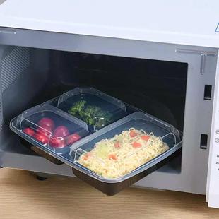 厂家批发一次性加厚餐盒三格塑料饭盒方形便当快餐外卖打包盒
