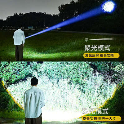 迷你手电筒2025新款强光户外超亮充电变焦远射家用耐用小型便携式