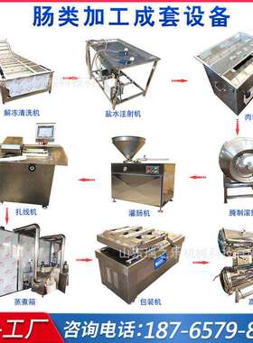 全自灌动香肠成套加工设备产广味腊肠加工流水线  液压式肠60生线