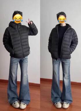 羽绒服黑色排骨轻薄保暖羽绒服