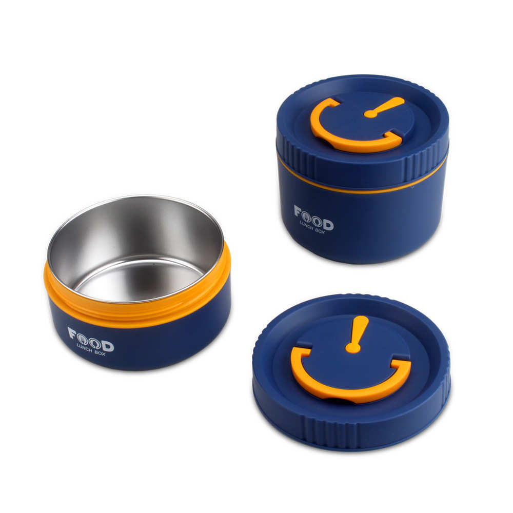 圆形2层304不锈钢保温饭盒分格便当盒午饭盒学生便携午餐盒1000ml