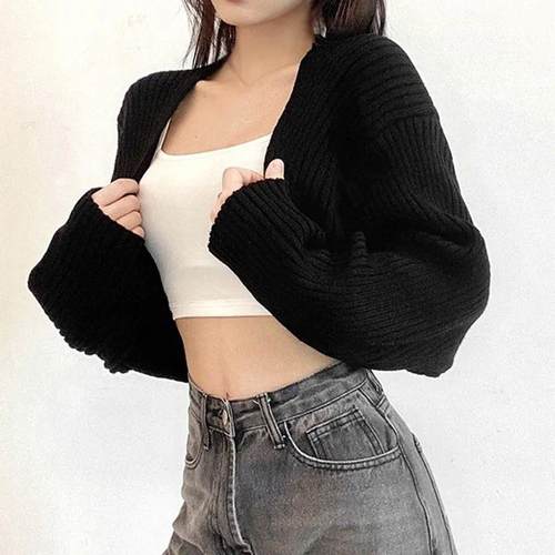Open Front Solid Color WomenBolero Shrug Cardigan Cropped