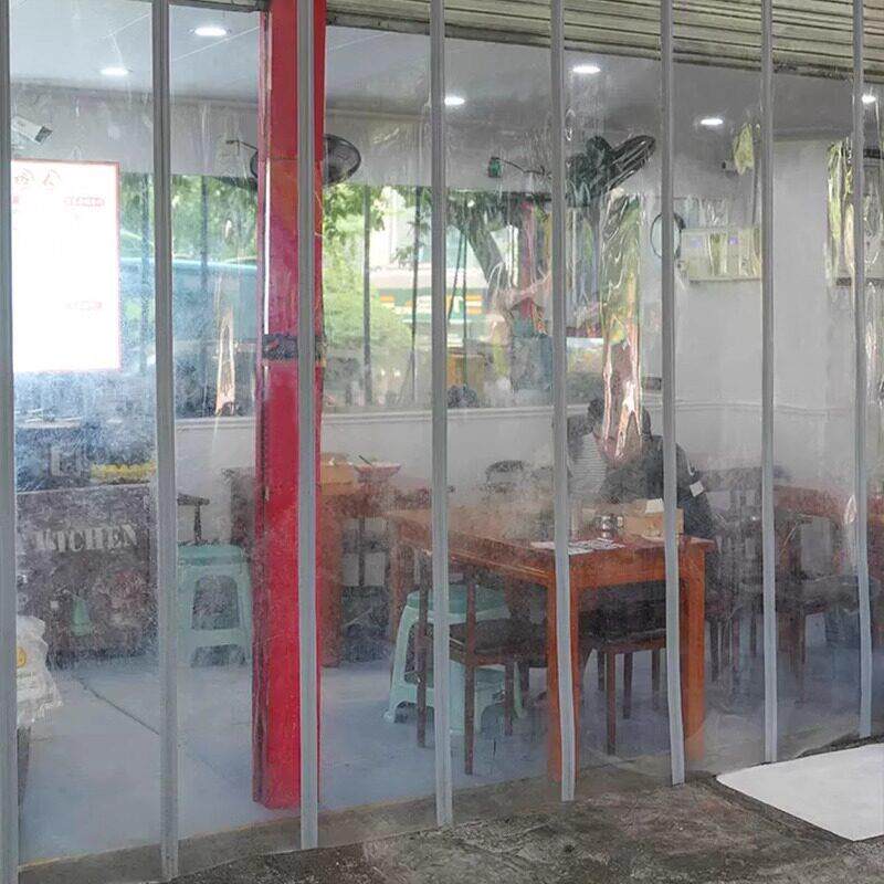 餐饮门市大门磁铁塑料PVC软门帘透明隔断强自吸防走冷气店铺商用