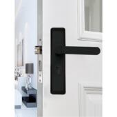 永加富新黑双舌磁静音锁家居室内卧室实木门单舌门锁套装