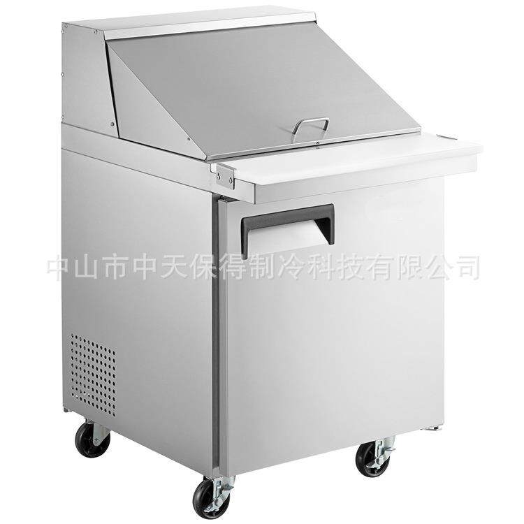美式单门三文治雪柜沙拉台色拉工作台保鲜带翻盖