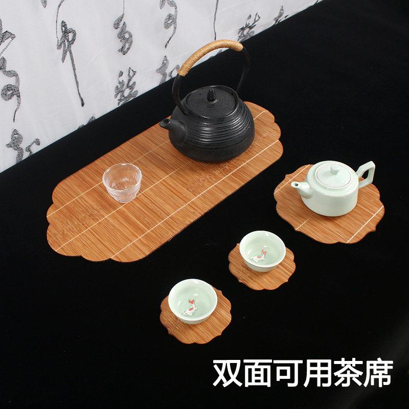 双面竹子小号茶席杯垫壶垫隔热垫中式禅意桌垫干泡茶具配件茶垫茶