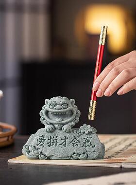 青砂石风狮爷爱拼才会赢摆件创意家居客厅办公室桌面鱼缸造景装饰