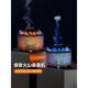 火山喷雾加湿器香薰机家用静音卧室吐烟圈水母小型桌面火焰气氛灯