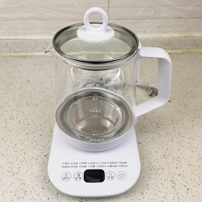 美的原装养生壶身壶盖MK-Y12Q加厚玻璃壶身组件1.5L升按键板