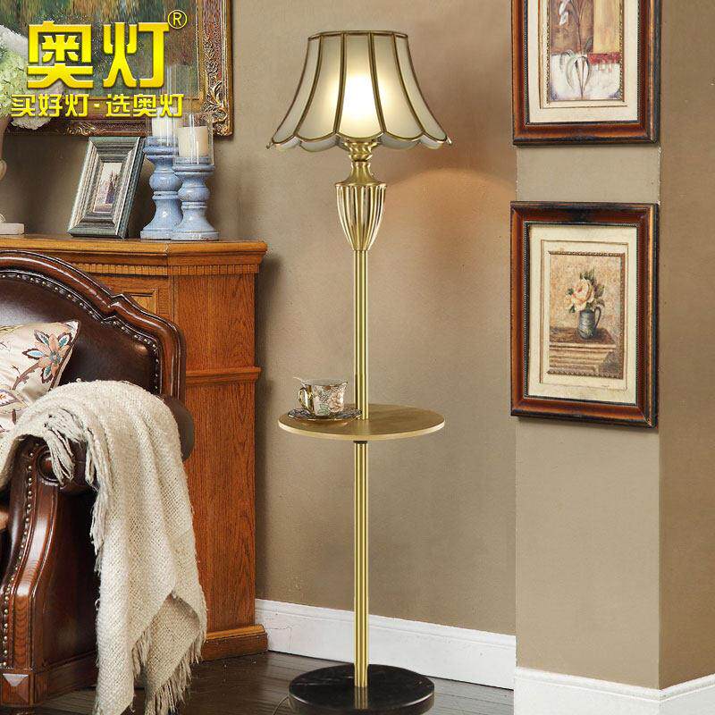 奥灯置物落地灯客厅卧室床头柜一体欧式轻奢沙发边几茶几台灯L130