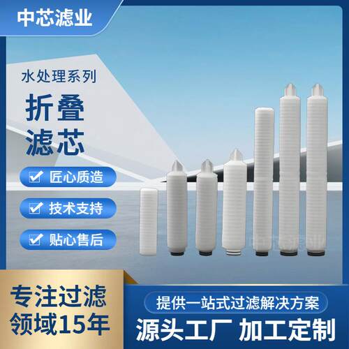中芯滤业 聚四氟乙烯折叠滤芯 10英寸40英寸折叠水滤芯
