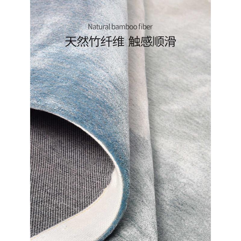 V3FP别墅手工竹纤维轻法式地毯现代轻奢简约客厅茶几毯卧室