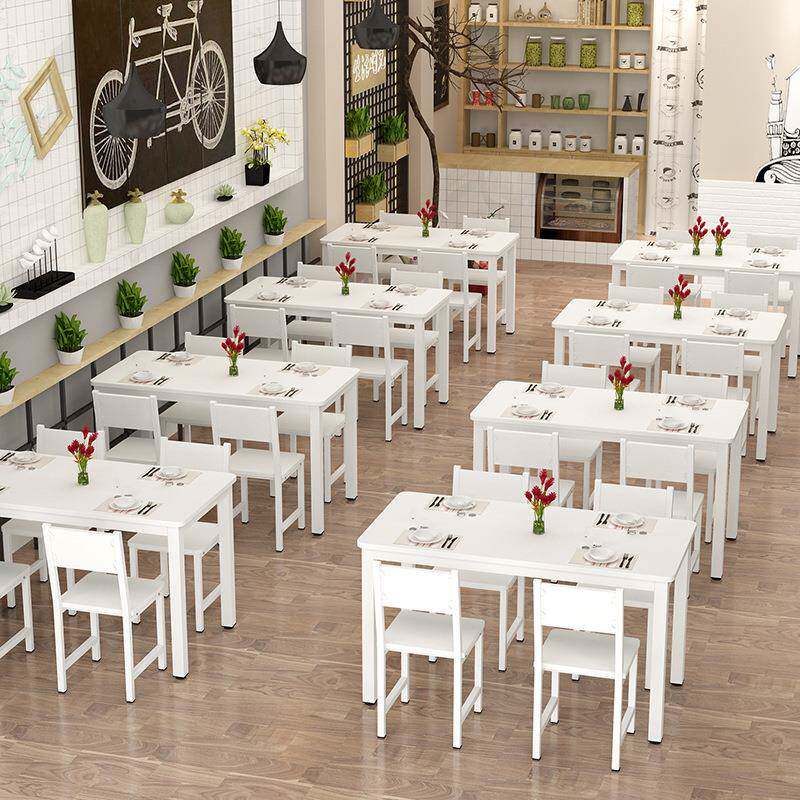 餐桌椅组合饭店烧烤店快餐厅餐馆长方形小吃早餐店大排档面馆桌子