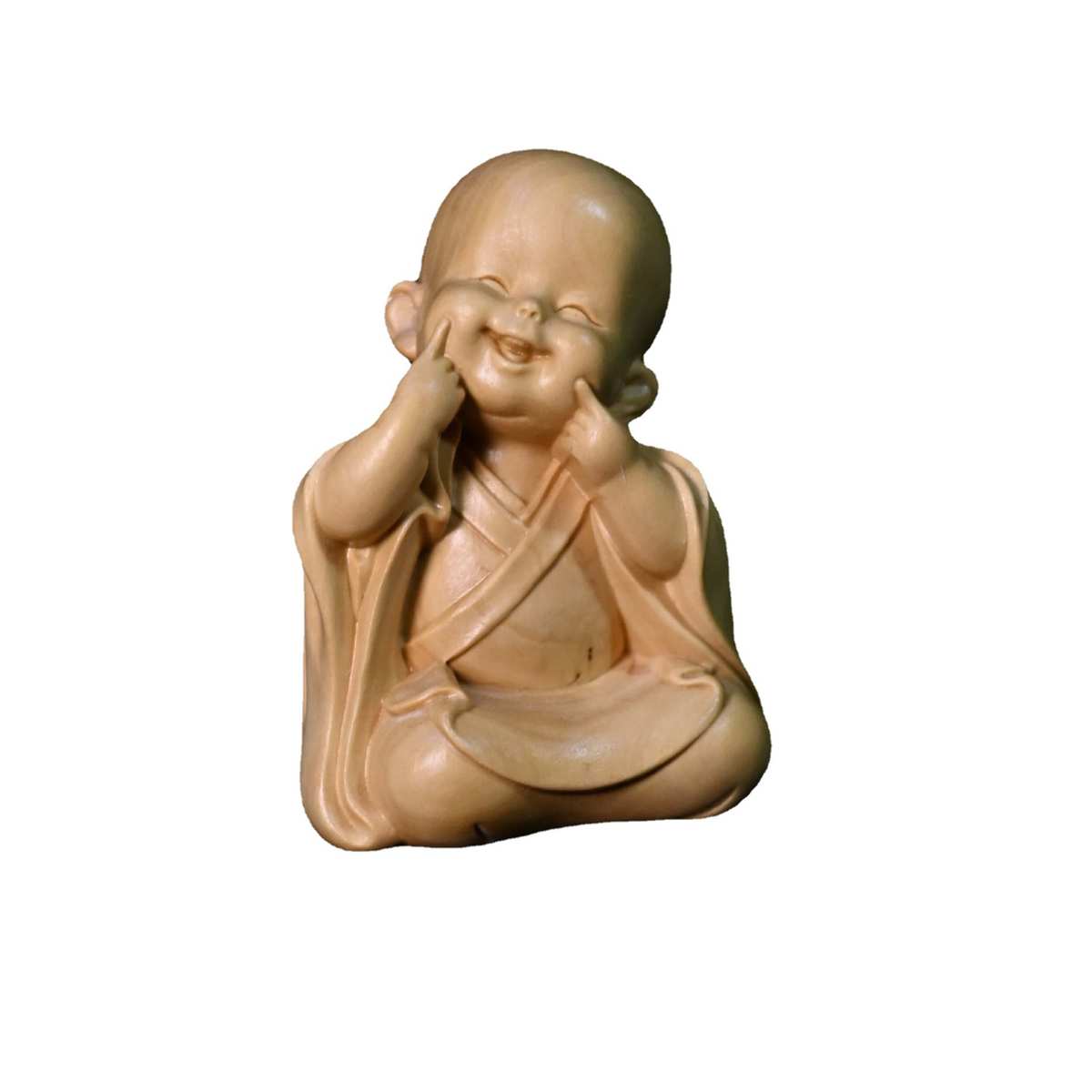 雕工小沙弥禅意摆件和尚黄杨小叶艺品茶小木雕宠黄杨木木雕摆件