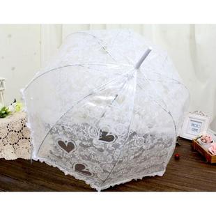 正品 包花邮玫瑰爱心边透丝明伞彷蕾透雨伞自动伞长柄伞新明娘 特价