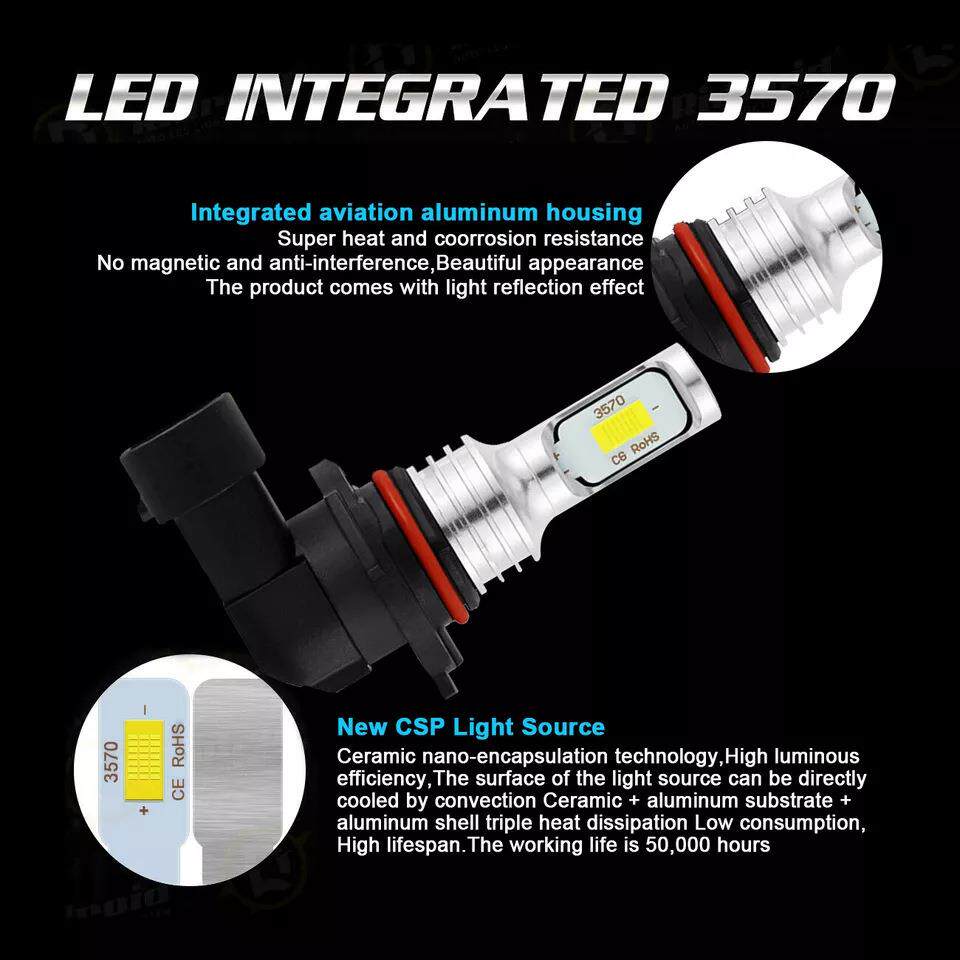 汽车大灯雾灯H11 9005 5202直插式led前车灯远近一体大灯组合白光