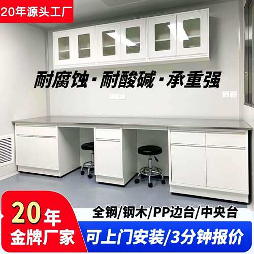 钢木实验台全钢实验边台PP实验台化学试验台实验室工作台 实验柜