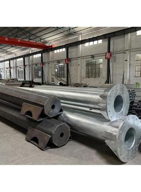 粤盾生产F/L/T型杆黑管镀锌标志杆圆管八角杆y型杆