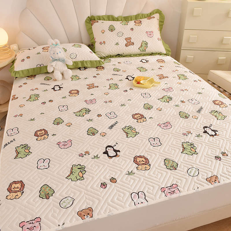 纯棉床盖单件新款四季通用榻榻米炕盖直角防滑夹棉全棉床单三件套