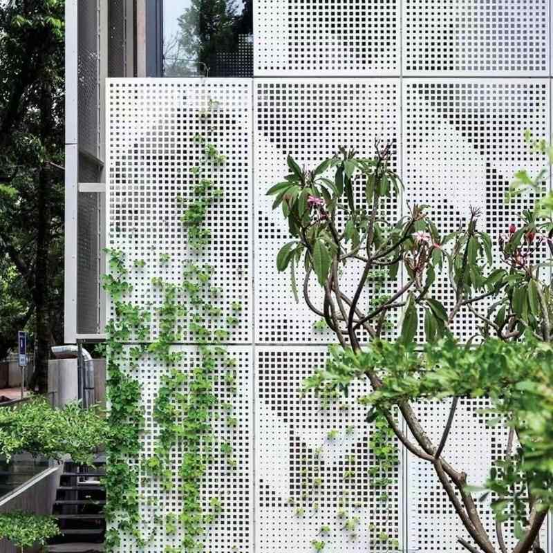 门头幕墙不锈钢冲涂孔板图造外墙装饰冲孔网墙EVZ面型装修案喷冲